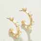 Spartina 449 Stand Out Midi Hoops-Pearl