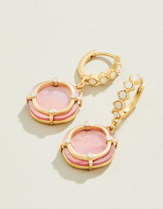 Spartina 449 Orla Round Drop Earrings-Pink MOP