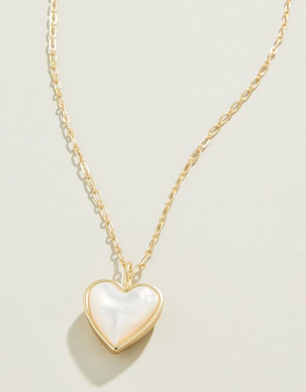 Spartina 449 Full Heart Necklace 18"-MOP