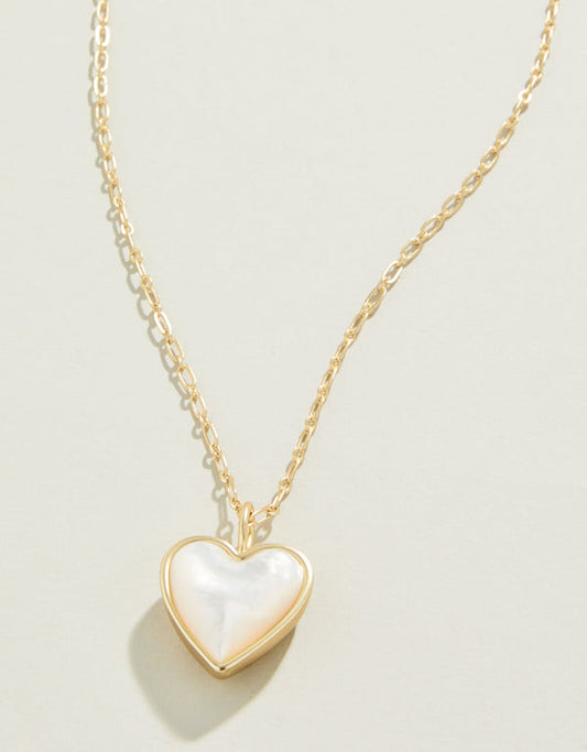 Spartina 449 Full Heart Necklace 18"-MOP