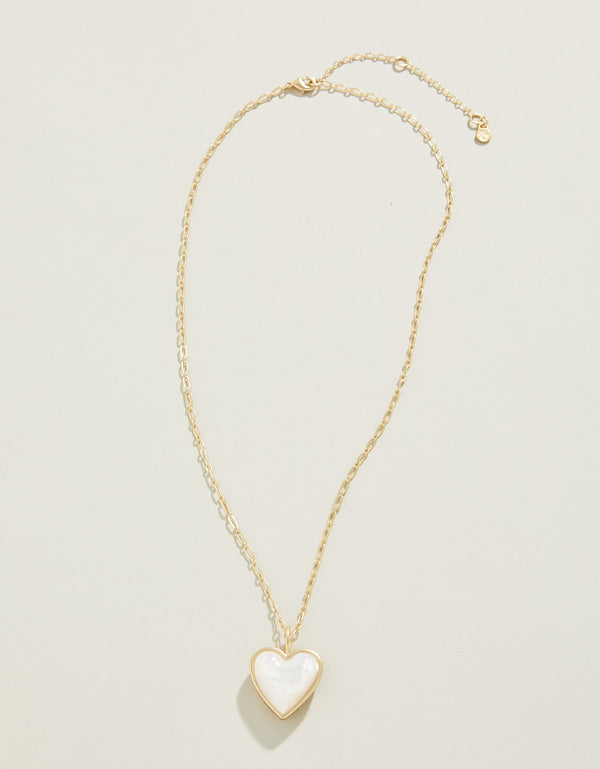 Spartina 449 Full Heart Necklace 18"-MOP
