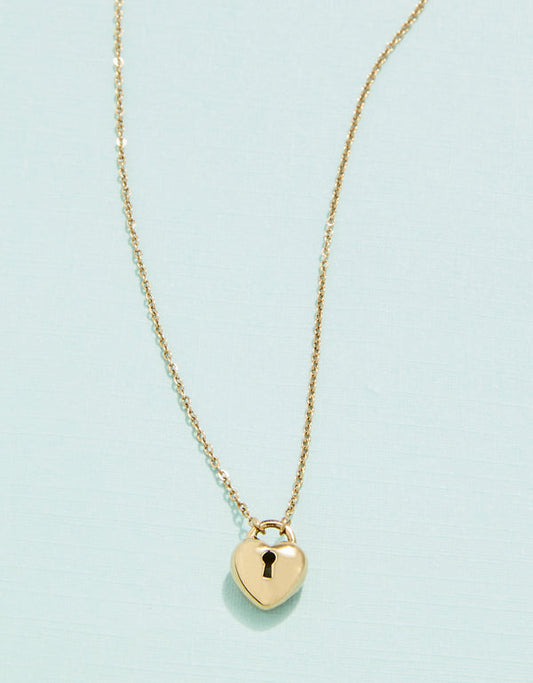 Spartina 449 SP Locked in Love Necklace 16"- Heart Padlock