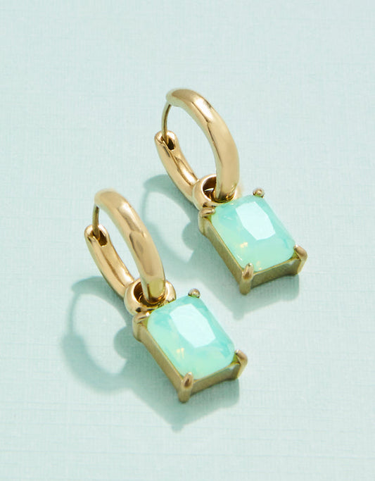 Spartina 449 SP Emerald Drop Convertible Hoop Earrings-Sea Foam