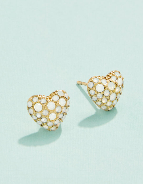 Spartina 449 SP Sparkling Heart Stud-White Opal