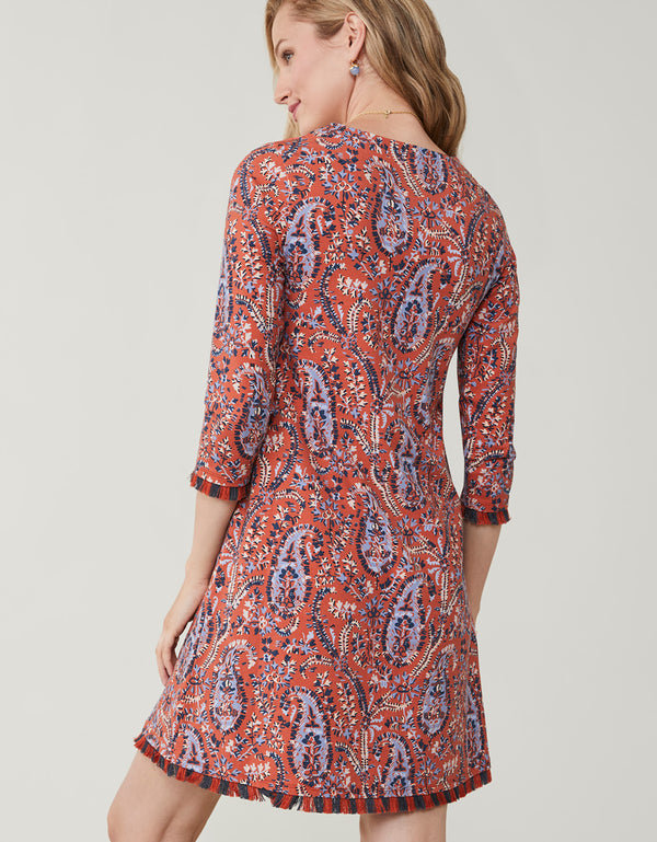 Spartina 449 Island Fringe Dress - Marsh Boardwalk Paisley Tomato