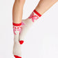Shiraleah "Candy Cane Bow" Socks-Ivory