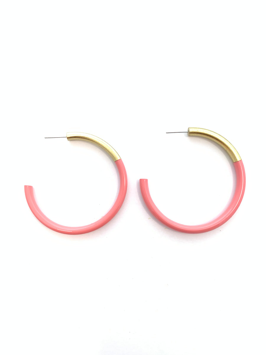 Accessory Jane "Liz" Large Hoops-Coral