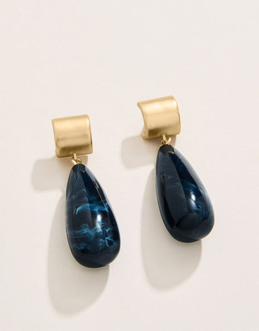 Spartina 449 Dew Drop Earrings-Navy