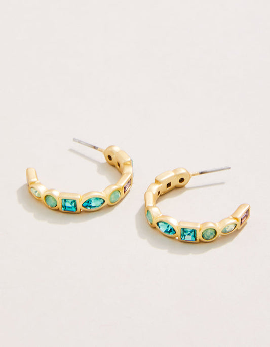 Spartina 449 Shine Bright Hoop Earrings-Sea Foam