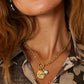 Spartina 449 Chicory Medallion Necklace 17"-Pearl