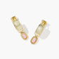 Kendra Scott Mini Ellie Wide Huggie-Gold/Light Pink Lab Opal