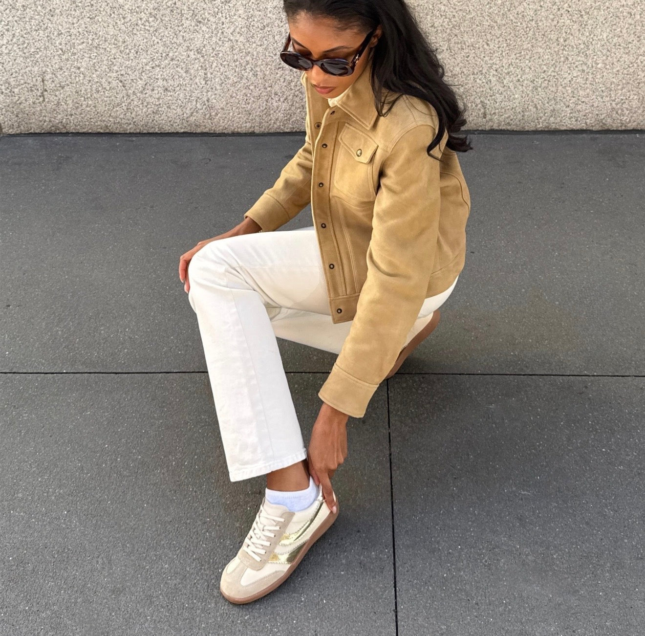 Dolce Vita “Merit” Sneaker-White/Gold Leather