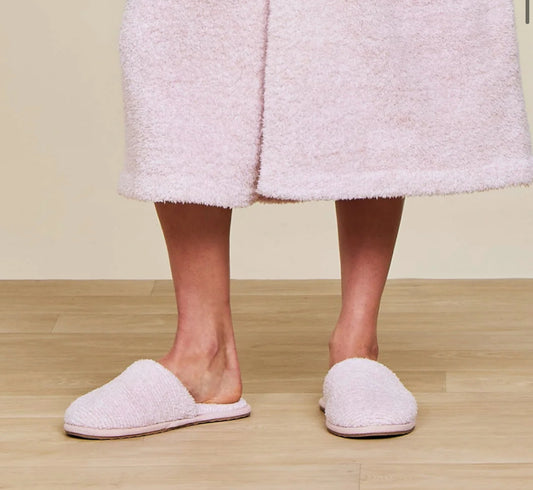 Barefoot Dreams CozyChic® Unisex Slipper- Dusty Rose/White