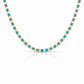 LeMel Dee Alternating Turquoise & CZ Tennis Necklace-16” Gold