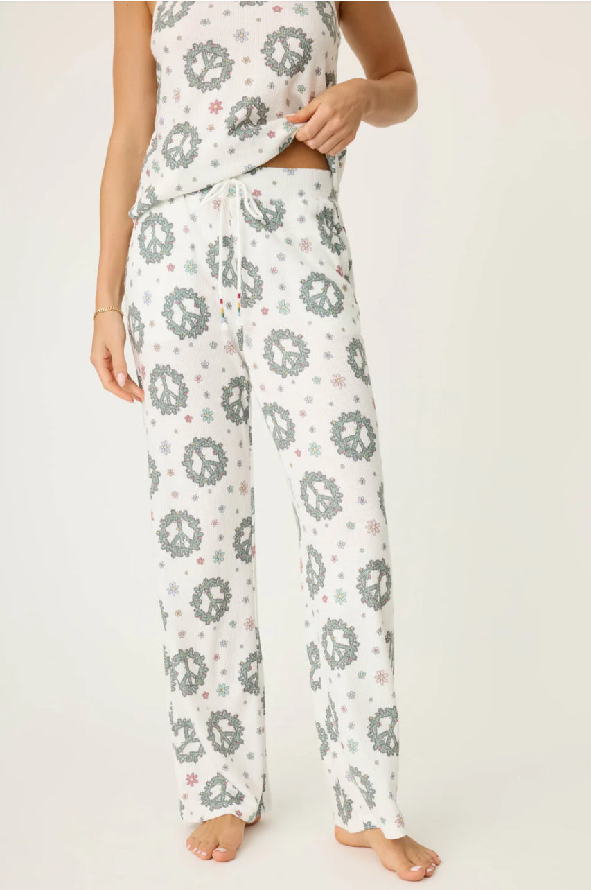 PJ Salvage "Joy to the World" Sleep Pant-Ivory