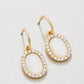 Spartina 449 Oval Halo Drop Earrings-MOP