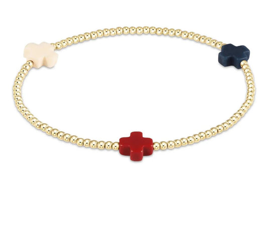 Enewton Signature Cross Gold Pattern 2mm Bead Bracelet-Firecracker