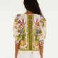 Farm Rio Sand Tropical Scarf Blouse