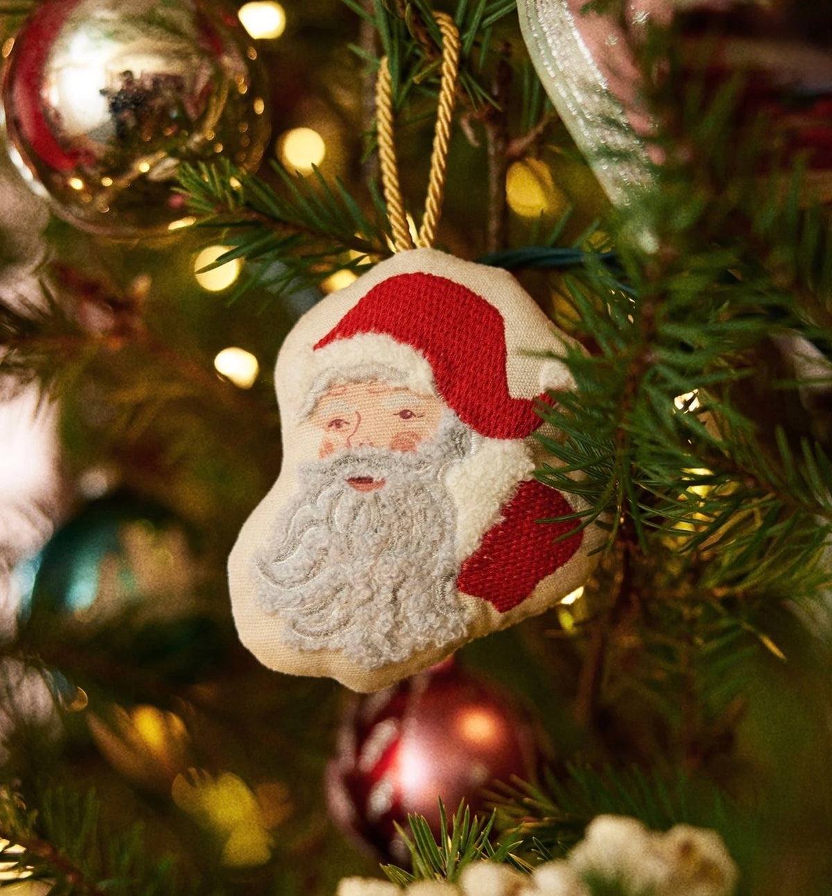 Rifle Paper Co. "Santa"  Embroidered Ornament