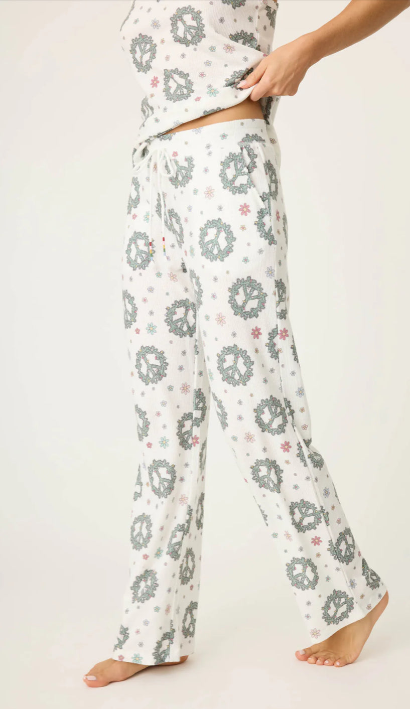 PJ Salvage "Joy to the World" Sleep Pant-Ivory