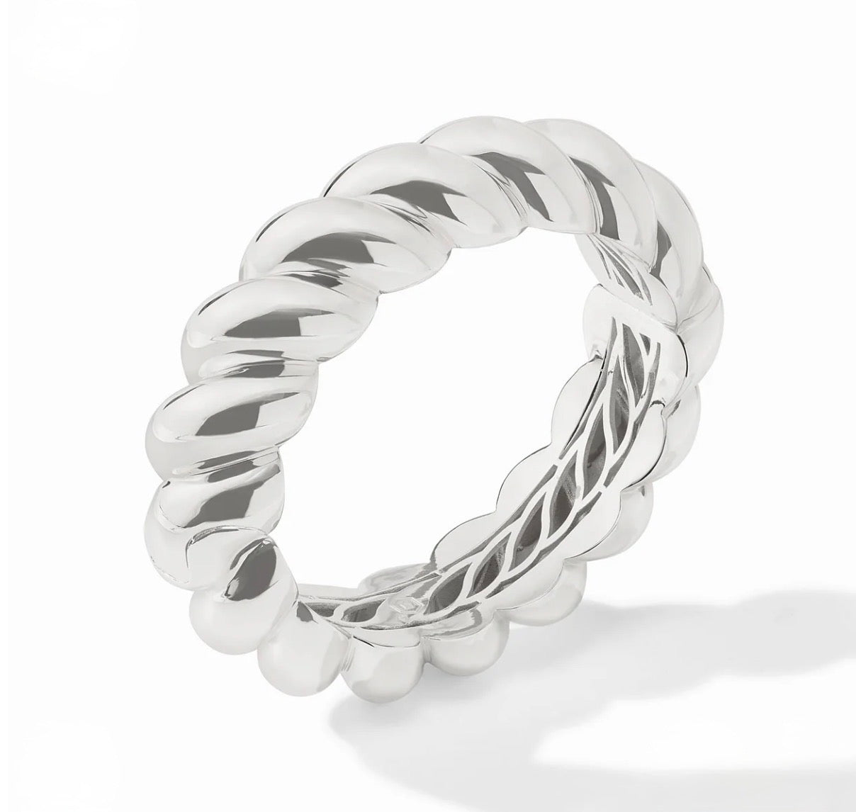 Julie Vos “Ravello” Statement Hinge Bangle -Silver