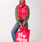 Shiraleah "Very Merry" Gifting Tote-Red/Pink Stripe