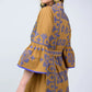 Uncle Frank Cross Stitched Dress-Gold/Blue