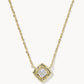 Kendra Scott Mallory Crystal Pendant Necklace-Gold White CZ