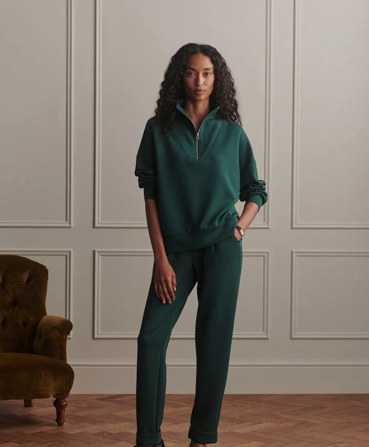 Varley “Hawley” Half Zip Sweat- Ponderosa Pine