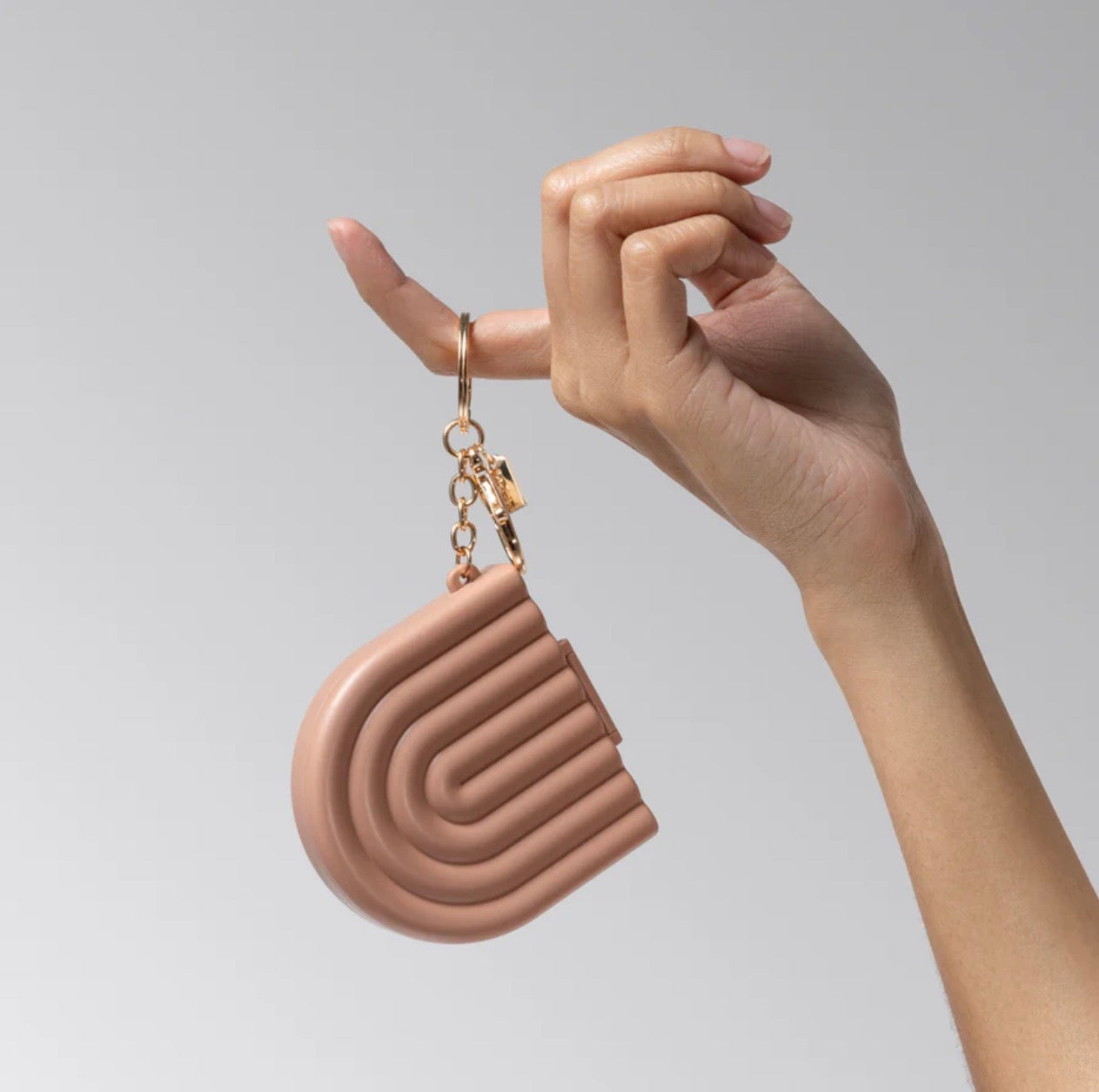 Kitsch Compact Mirror Keychain-Terracotta