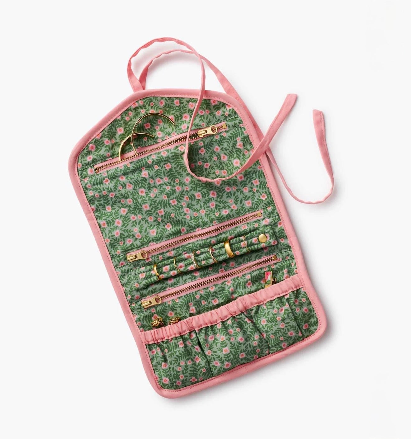 Rifle Paper Co. "Dahlia" Quilted Jewelry Roll