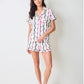 Printfresh "Ribbons & Bows" Organic Pima Modal Knit Short PJ Set-Vanilla Cream