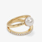 Melinda Maria “Perfect Pearl” Stacked Ring-Gold