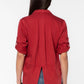 Velvet Heart "Riley" Rolled Tab Sleeve-Festive Red