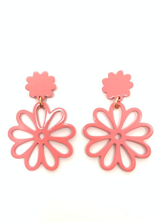 Accessory Jane "Dahlia" Earrings -Coral