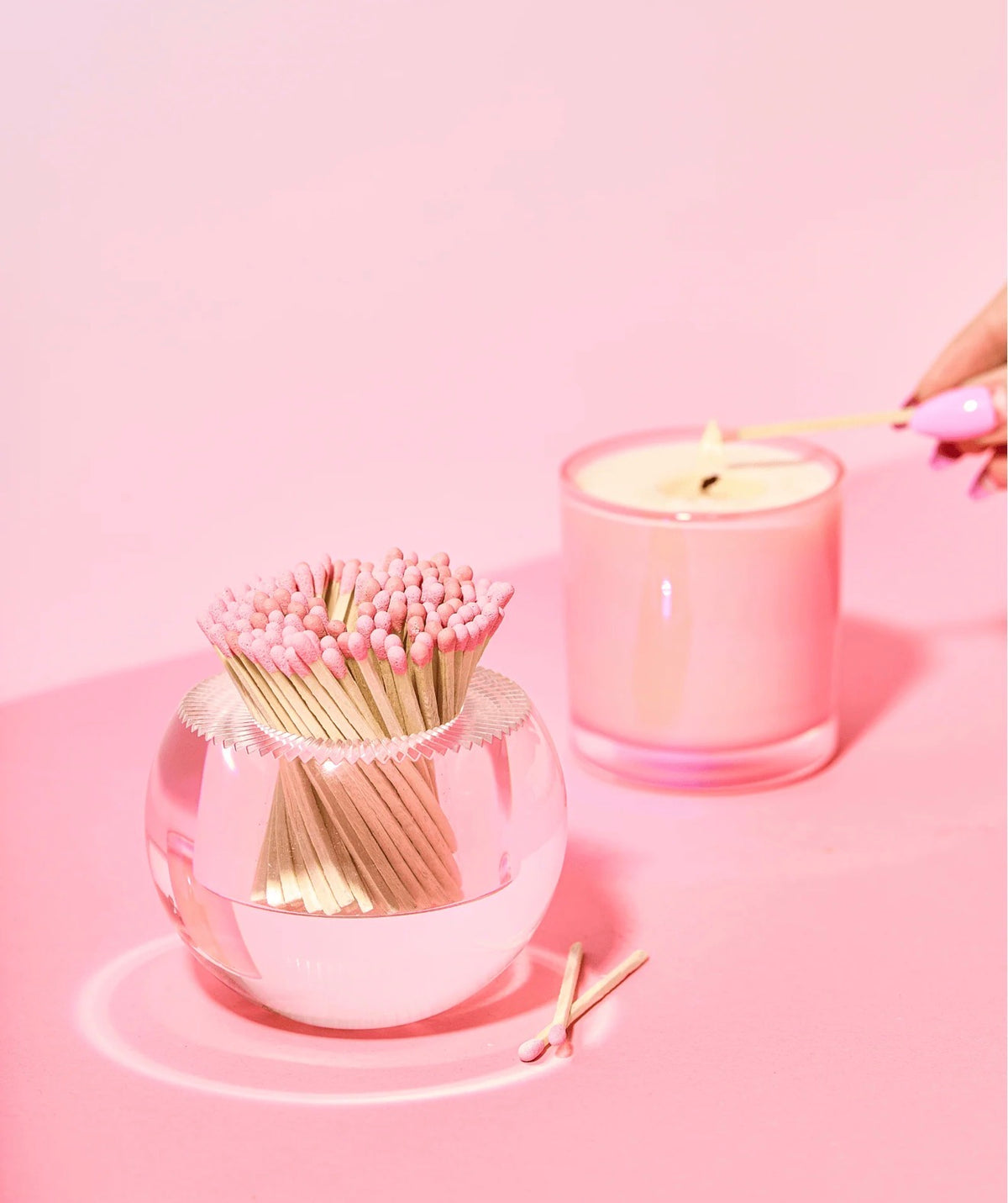 Tart Round Match Striker | Light Pink Matches