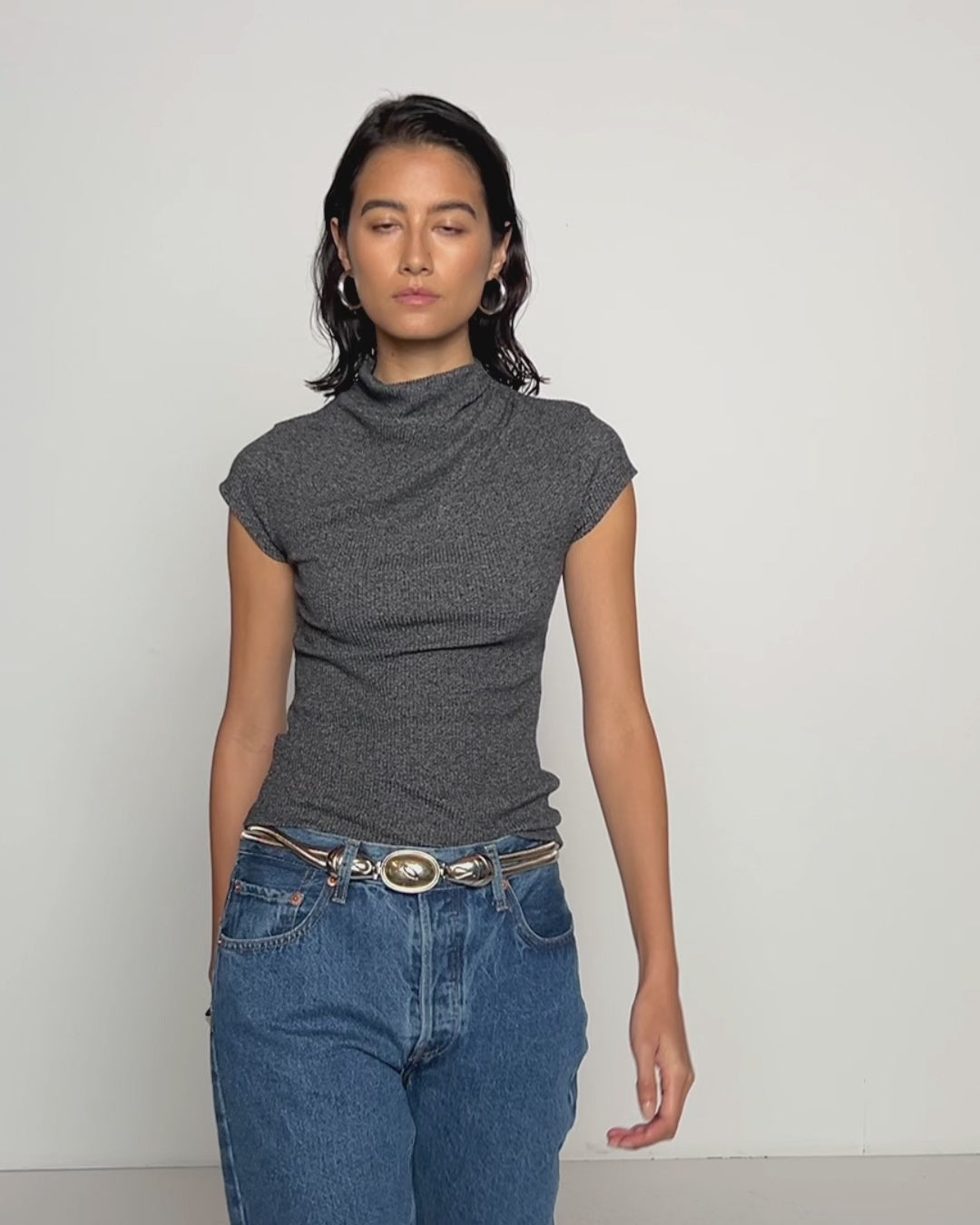 Nation LTD Katie Top-Marled Grey