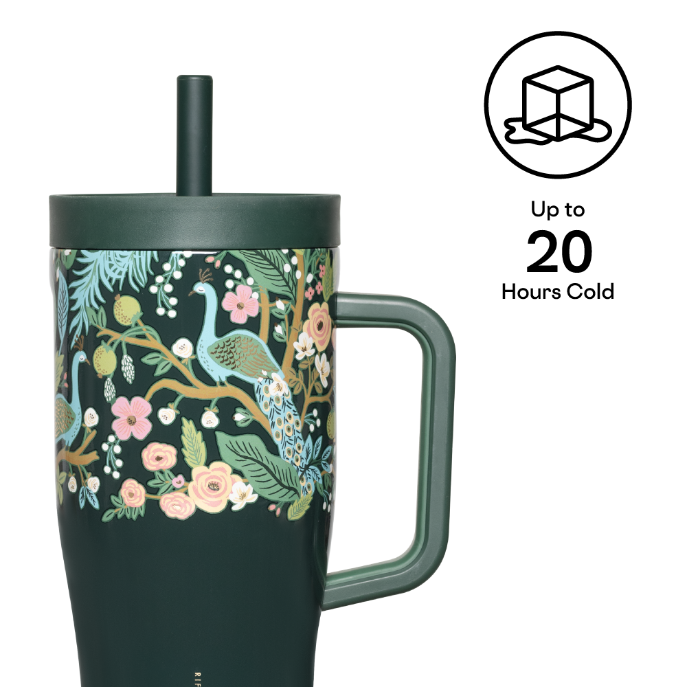 Corkcicle x Rifle Paper Co. “Peacock Blue” Leakproof Cruiser - 22oz.