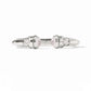 Julie Vos “Cannes” Demi Cuff- Silver/Iridescent Clear Crystal