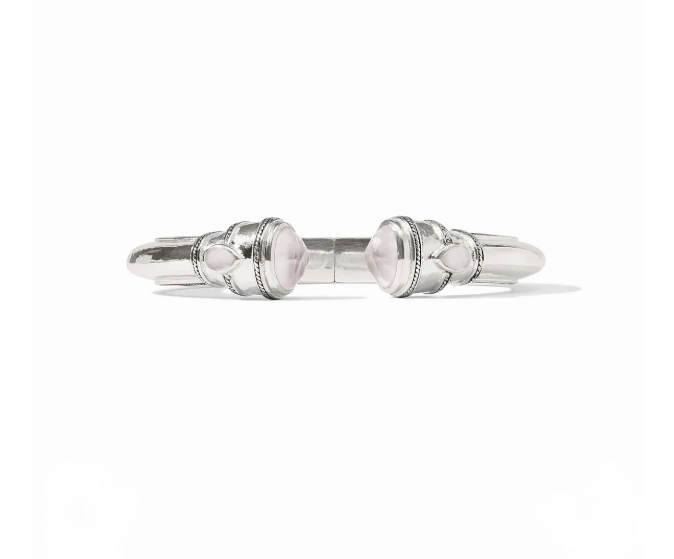 Julie Vos “Cannes” Demi Cuff- Silver/Iridescent Clear Crystal