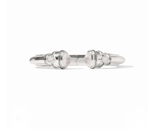 Julie Vos “Cannes” Demi Cuff- Silver/Iridescent Clear Crystal