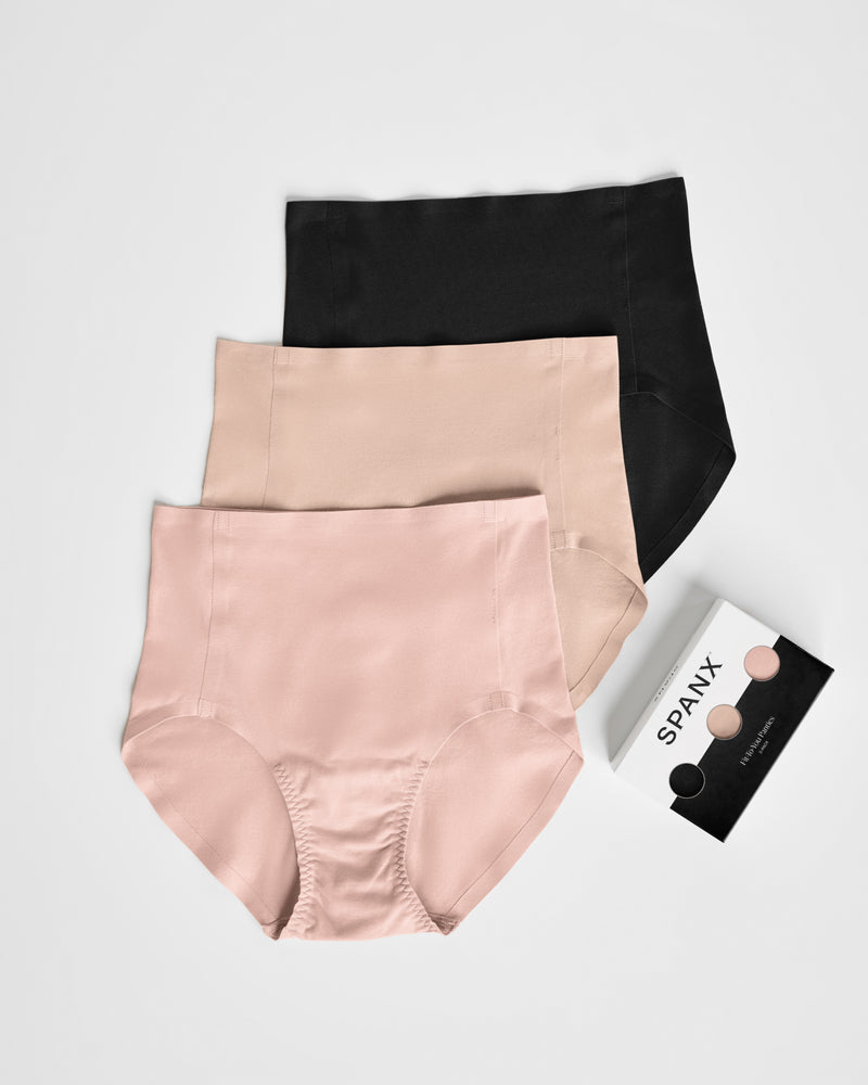 Spanx SPANXsmooth® Fit-To-You Brief 3-Pack Box - Very Black/Toasted Oatmeal/Vintage Rose - One Size