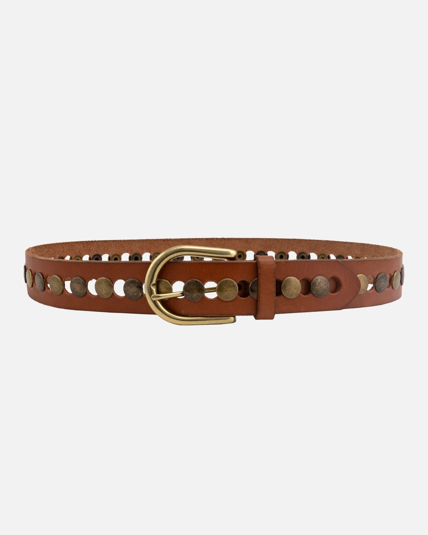 Amsterdam Heritage  “Jasmyn” | Studded Western Belt- Cognac
