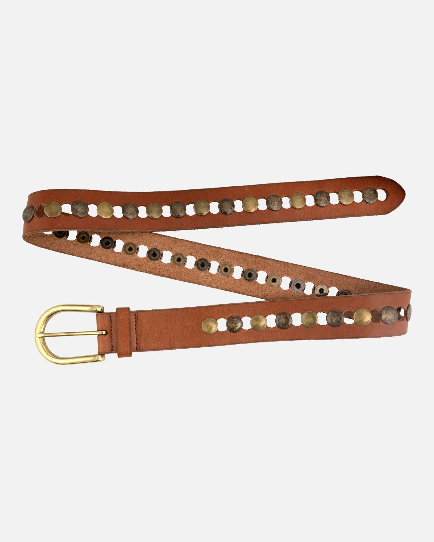 Amsterdam Heritage  “Jasmyn” | Studded Western Belt- Cognac