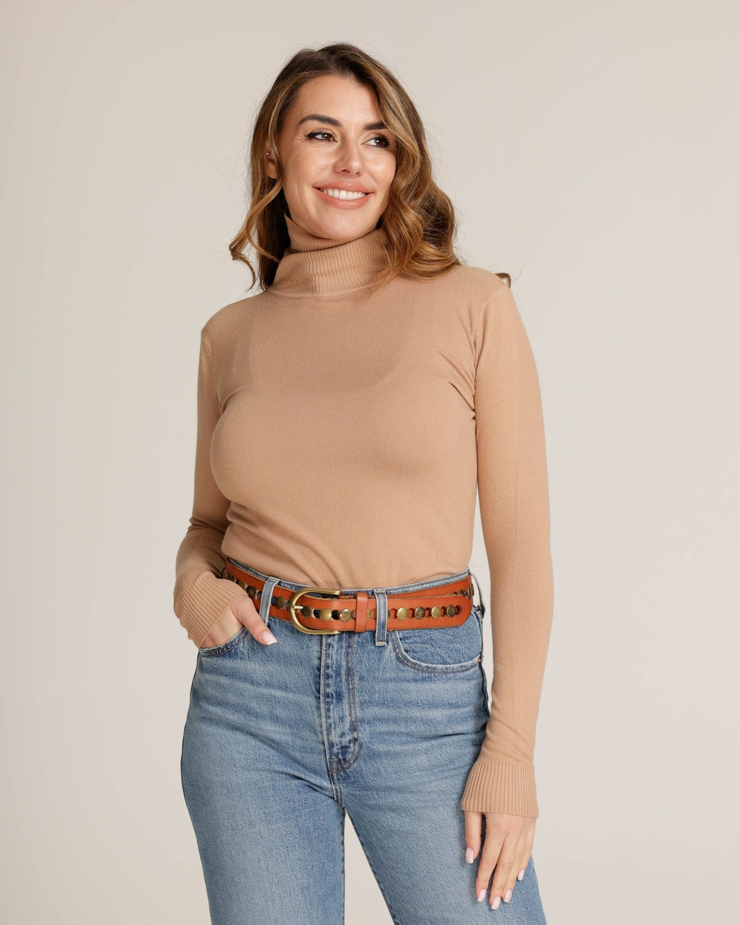Amsterdam Heritage  “Jasmyn” | Studded Western Belt- Cognac