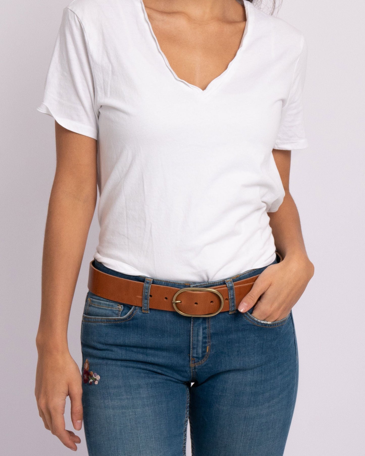 Amsterdam Heritage  “Fien” | Classic Leather Belt- Cognac