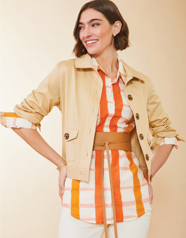 Spartina 449 "Aida" Relaxed Buttondown Blouse- Richmond Hill Plaid