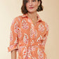 Spartina 449 "Marianne" Shirt Dress- Richmond Hill Stripe Floral Motif Red