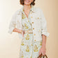 Spartina 449 "Tayden" Shirt Dress- Richmond Hill Stripe Floral Motif Surf