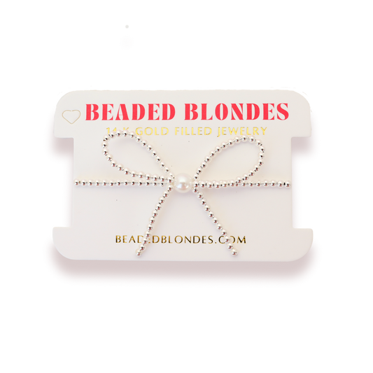 Beaded Blondes "Silver Bow" Bracelet-Standard 6.75"